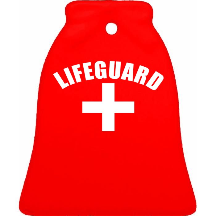 Lifeguard Cross Logo Ceramic Bell Ornament