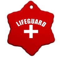 Lifeguard Cross Logo Ceramic Star Ornament