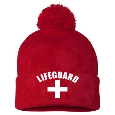 Lifeguard Cross Logo Pom Pom 12in Knit Beanie