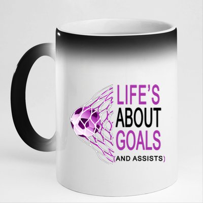 Life's About Goals And Assist Soccer Quote 11oz Black Color Changing Mug