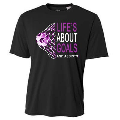 Life's About Goals And Assist Soccer Quote Cooling Performance Crew T-Shirt