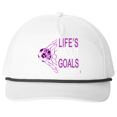 Life's About Goals And Assist Soccer Quote Snapback Five-Panel Rope Hat