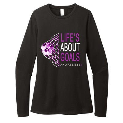 Life's About Goals And Assist Soccer Quote Womens CVC Long Sleeve Shirt