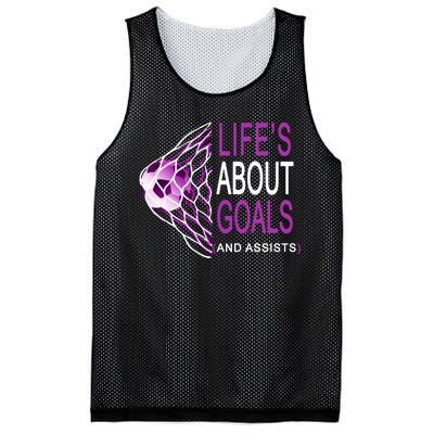 Life's About Goals And Assist Soccer Quote Mesh Reversible Basketball Jersey Tank