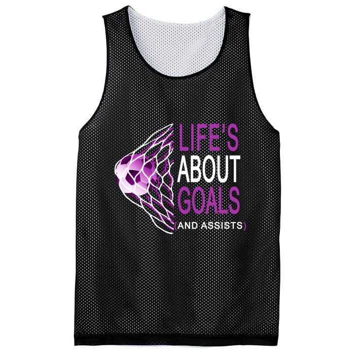 Life's About Goals And Assist Soccer Quote Mesh Reversible Basketball Jersey Tank