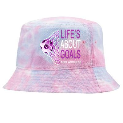 Life's About Goals And Assist Soccer Quote Tie-Dyed Bucket Hat