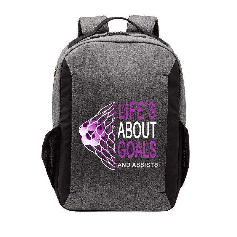 Life's About Goals And Assist Soccer Quote Vector Backpack