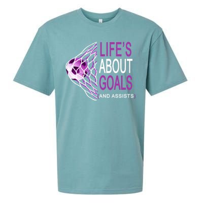 Life's About Goals And Assist Soccer Quote Sueded Cloud Jersey T-Shirt