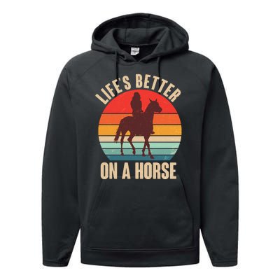 Life's Better On A Horse Cowgirl Vintage Performance Fleece Hoodie