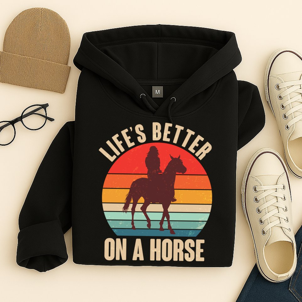 Life's Better On A Horse Cowgirl Vintage Hoodie