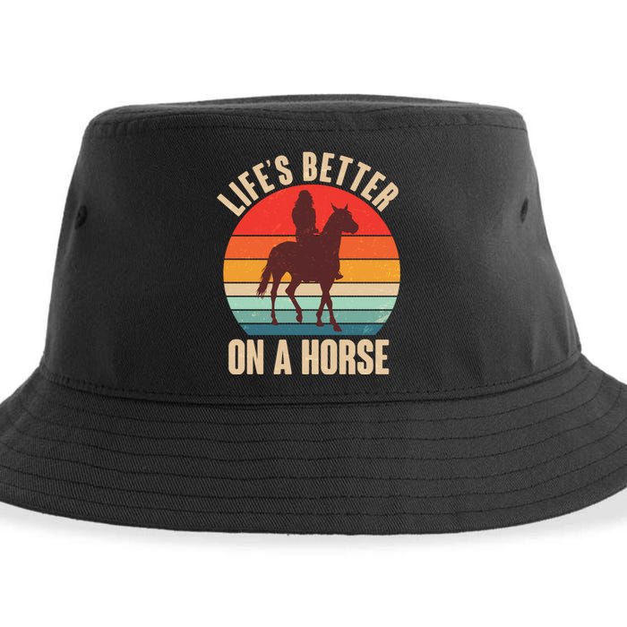 Life's Better On A Horse Cowgirl Vintage Sustainable Bucket Hat