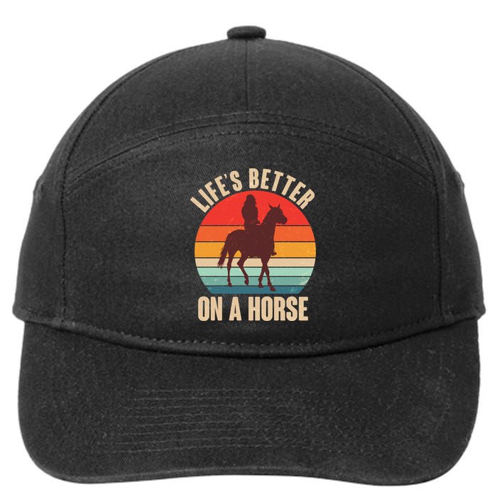 Life's Better On A Horse Cowgirl Vintage 7-Panel Snapback Hat