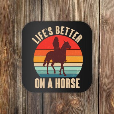 Life's Better On A Horse Cowgirl Vintage Coaster