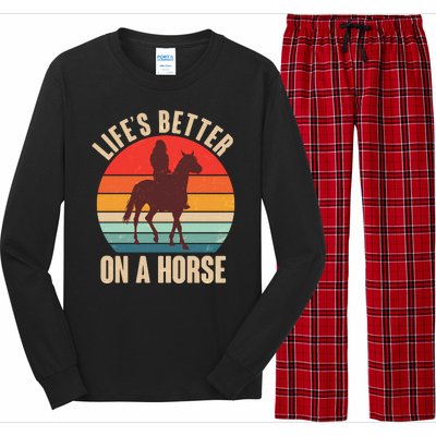 Life's Better On A Horse Cowgirl Vintage Long Sleeve Pajama Set