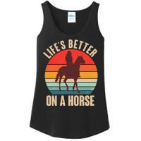 Life's Better On A Horse Cowgirl Vintage Ladies Essential Tank