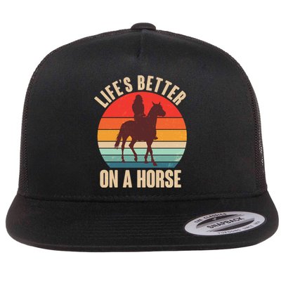 Life's Better On A Horse Cowgirl Vintage Flat Bill Trucker Hat