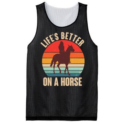 Life's Better On A Horse Cowgirl Vintage Mesh Reversible Basketball Jersey Tank