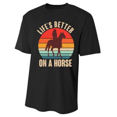 Life's Better On A Horse Cowgirl Vintage Performance Sprint T-Shirt