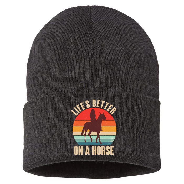 Life's Better On A Horse Cowgirl Vintage Sustainable Knit Beanie