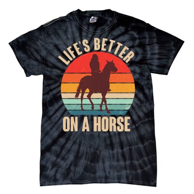 Life's Better On A Horse Cowgirl Vintage Tie-Dye T-Shirt