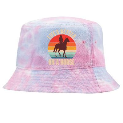 Life's Better On A Horse Cowgirl Vintage Tie-Dyed Bucket Hat