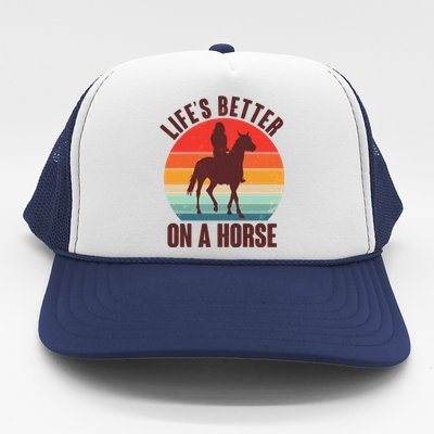 Life's Better On A Horse Cowgirl Vintage Trucker Hat