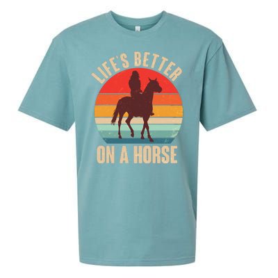 Life's Better On A Horse Cowgirl Vintage Sueded Cloud Jersey T-Shirt