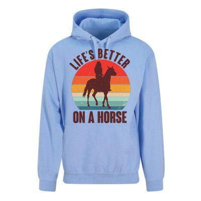 Life's Better On A Horse Cowgirl Vintage Unisex Surf Hoodie