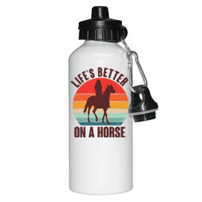 Life's Better On A Horse Cowgirl Vintage Aluminum Water Bottle