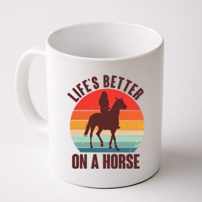 Life's Better On A Horse Cowgirl Vintage Coffee Mug