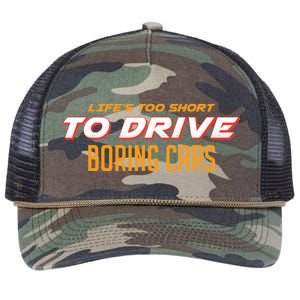 Life's too Short Too Drive Boring Cars Retro Rope Trucker Hat Cap