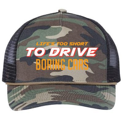 Life's too Short Too Drive Boring Cars Retro Rope Trucker Hat Cap