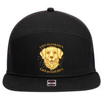 Life Is Golden Dog 7 Panel Mesh Trucker Snapback Hat