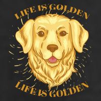 Life Is Golden Dog 7 Panel Mesh Trucker Snapback Hat