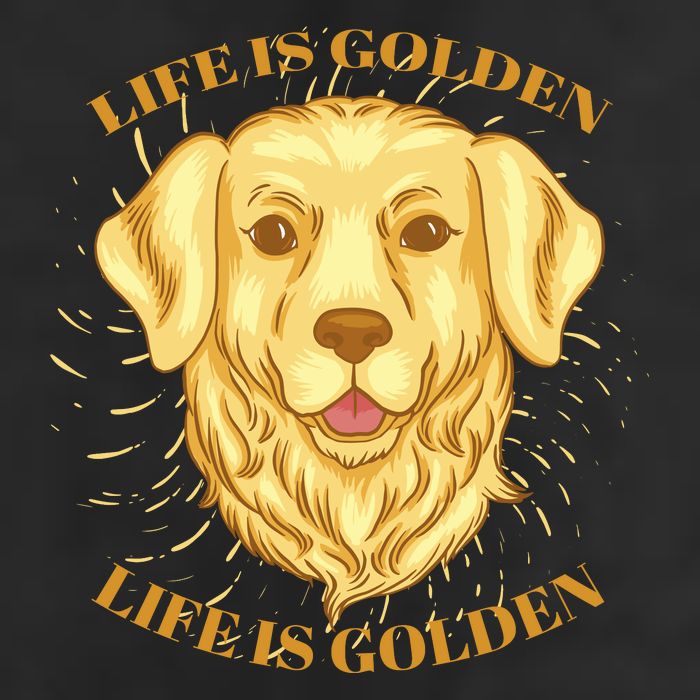 Life Is Golden Dog 7 Panel Mesh Trucker Snapback Hat