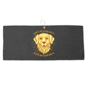 Life Is Golden Dog Large Microfiber Waffle Golf Towel