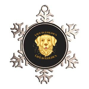 Life Is Golden Dog Metallic Star Ornament