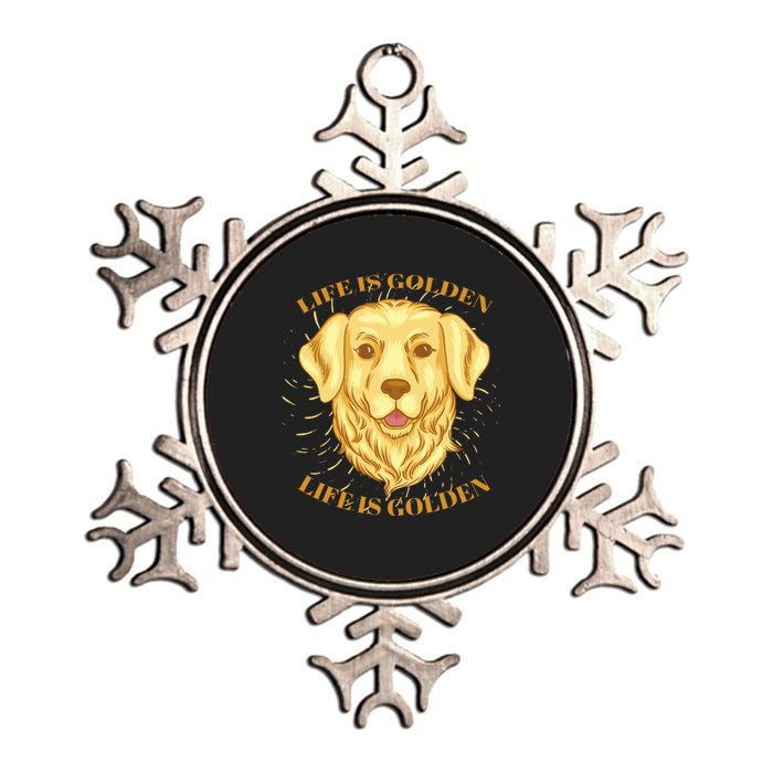 Life Is Golden Dog Metallic Star Ornament