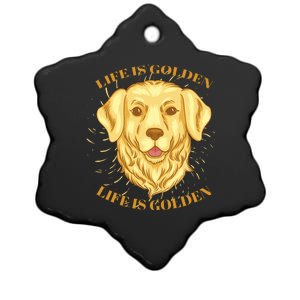 Life Is Golden Dog Ceramic Star Ornament