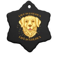 Life Is Golden Dog Ceramic Star Ornament