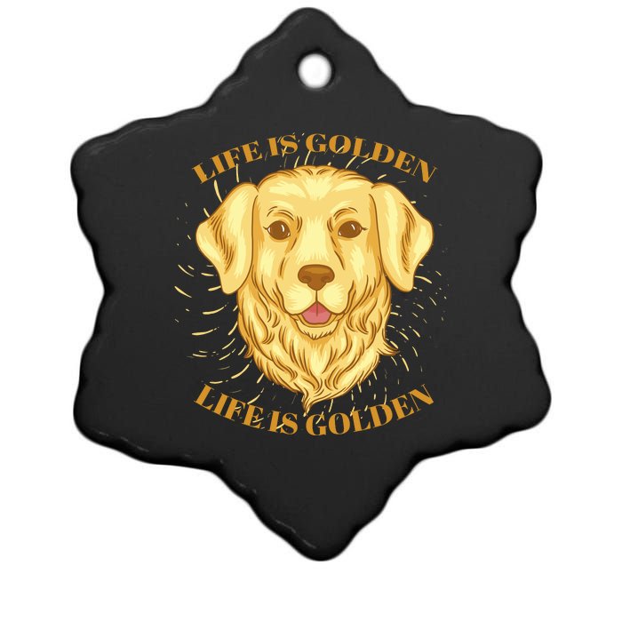 Life Is Golden Dog Ceramic Star Ornament