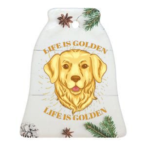 Life Is Golden Dog Ceramic Bell Ornament