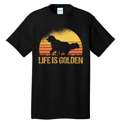 Life Is Golden Dog Golden Retriever Lover Golden Retriever Tall T-Shirt