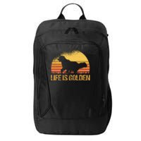 Life Is Golden Dog Golden Retriever Lover Golden Retriever City Backpack