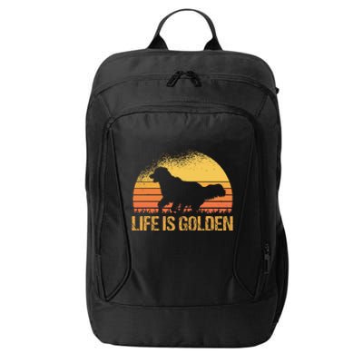 Life Is Golden Dog Golden Retriever Lover Golden Retriever City Backpack