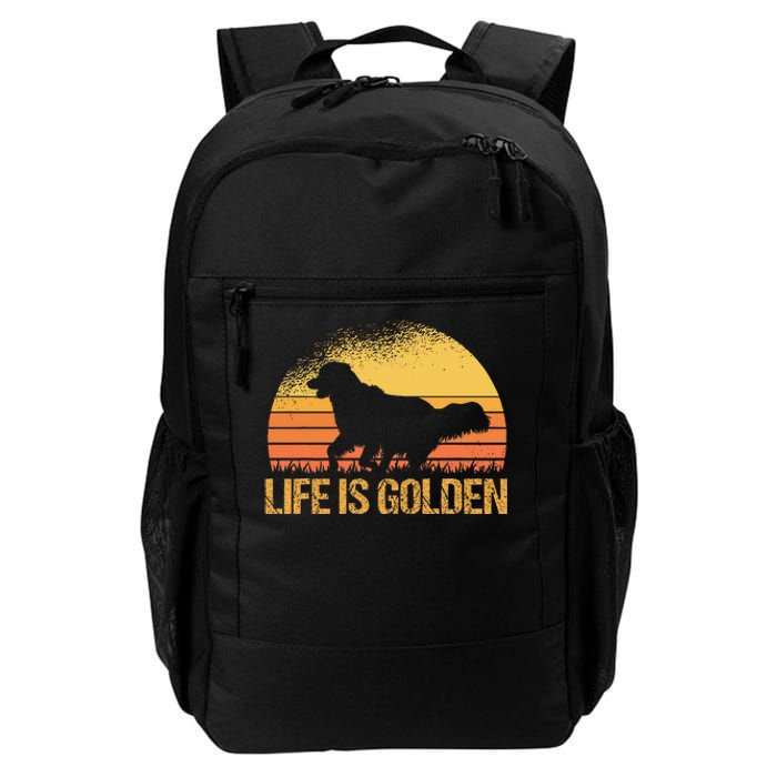 Life Is Golden Dog Golden Retriever Lover Golden Retriever Daily Commute Backpack