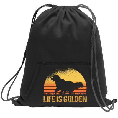 Life Is Golden Dog Golden Retriever Lover Golden Retriever Sweatshirt Cinch Pack Bag