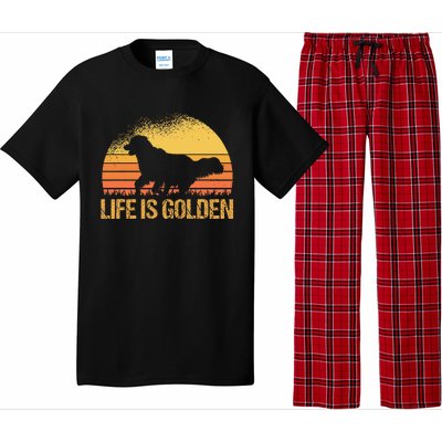 Life Is Golden Dog Golden Retriever Lover Golden Retriever Pajama Set