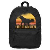 Life Is Golden Dog Golden Retriever Lover Golden Retriever 16 in Basic Backpack