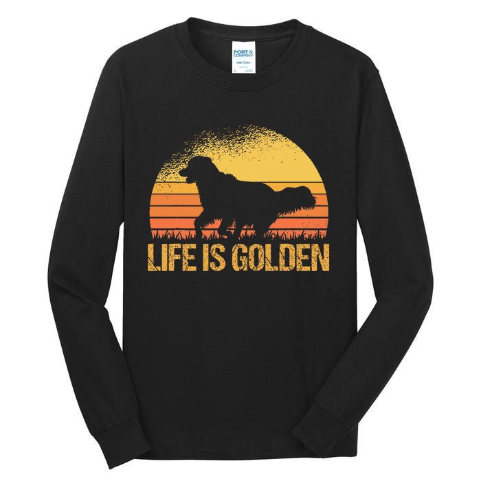 Life Is Golden Dog Golden Retriever Lover Golden Retriever Tall Long Sleeve T-Shirt